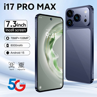 I17 Pro Max 7.3 Inci 108MP HD 7999mAh 5G LTE CDMA Smartphone 16GB+1TB Tidak Terkunci Dual SIM Akses Internet Kecepatan Tinggi
