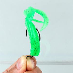 10 pezzi appiattito gancio a manovella da pesca medio 9003 in acciaio ad alto tenore di carbonio esca morbida - Product Image 5