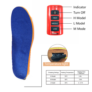 Cadeau de Noël chaud Rechargeable noir et rouge électrique thermique infrarouge lointain semelles chauffantes pour chaussures Logo motif chaussettes - Product Image 3
