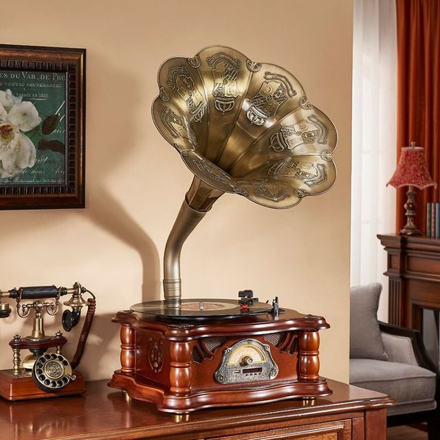 Top Selling Portable Vintage Gramophone Record Player Antique Phonograph