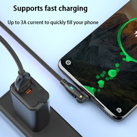 PD 27W 3A Cable USB C de carga rápida para teléfono USB tipo C SuperCharge Cable DE DATOS 180 grados de rotación Cable Micro USB para teléfono