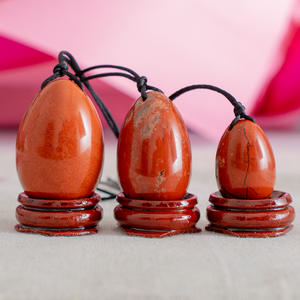 Œufs de jaspe rouge de Chine, œufs de cristal, plug <span class=keywords><strong>anal</strong></span> pour femme, ensemble de jade et d'agate - Product Image 1