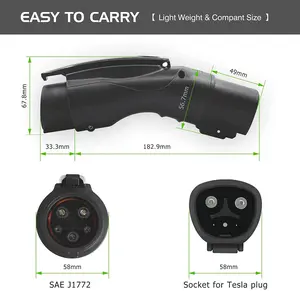 ZENCAR Tesla to J1772 Charging Adapter Max 48A 250V Compatible with Tesla High Powered Connectors Destination Chargers