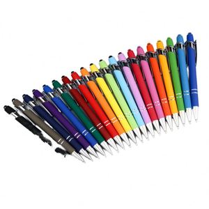 Stylo bille métallique de luxe 1,0 mm, encre noire, revêtement en caoutchouc promotionnel pour écran tactile électronique, idéal pour l'école, le bureau et les bannières. - Product Image 3