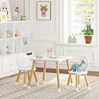 Table pour enfants avec ensemble de 2 chaises adaptées aux tout-petits garçons et filles ensemble de table et de chaises pour enfants 3 pièces blanc