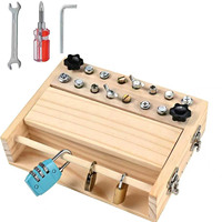 Juego de Destornilladores de Madera Montessori para Niños de 3 a 6 Años, Juguete Educativo con Tornillos y Tuercas Desmontables, Aprendizaje Sensorial