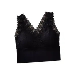 Custom Lace Camisole 933# Lady Boob Tube Top Lace Gathering Chest Bra Sweet Tank Tops Sexy Women Wrap Lace Camisole