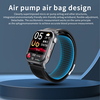 Reloj Inteligente con Pantalla Grande, Resistente al Agua IP67, con Bomba de Aire, Monitor de Presión Arterial, para Personas Mayores