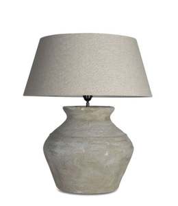 Lámpara eléctrica artesanal de jarra Odino, Art Deco blanco crudo, diseño Premium, encanto único para interiores con estilo, uso decorativo de cerámica - Product Image 1