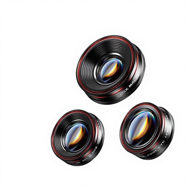 062 Wide-Angle 235 Fisheye 25x Macro Three-in-One HD External Phone Camera Lens