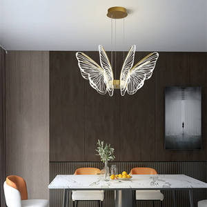 Moderne Simple Filet LED Plafond <span class=keywords><strong>Lustre</strong></span> Creative Papillon Chambre En Fer Forgé Salon Suspendu pour <span class=keywords><strong>Amazon</strong></span> En Gros Moyen - Product Image 5