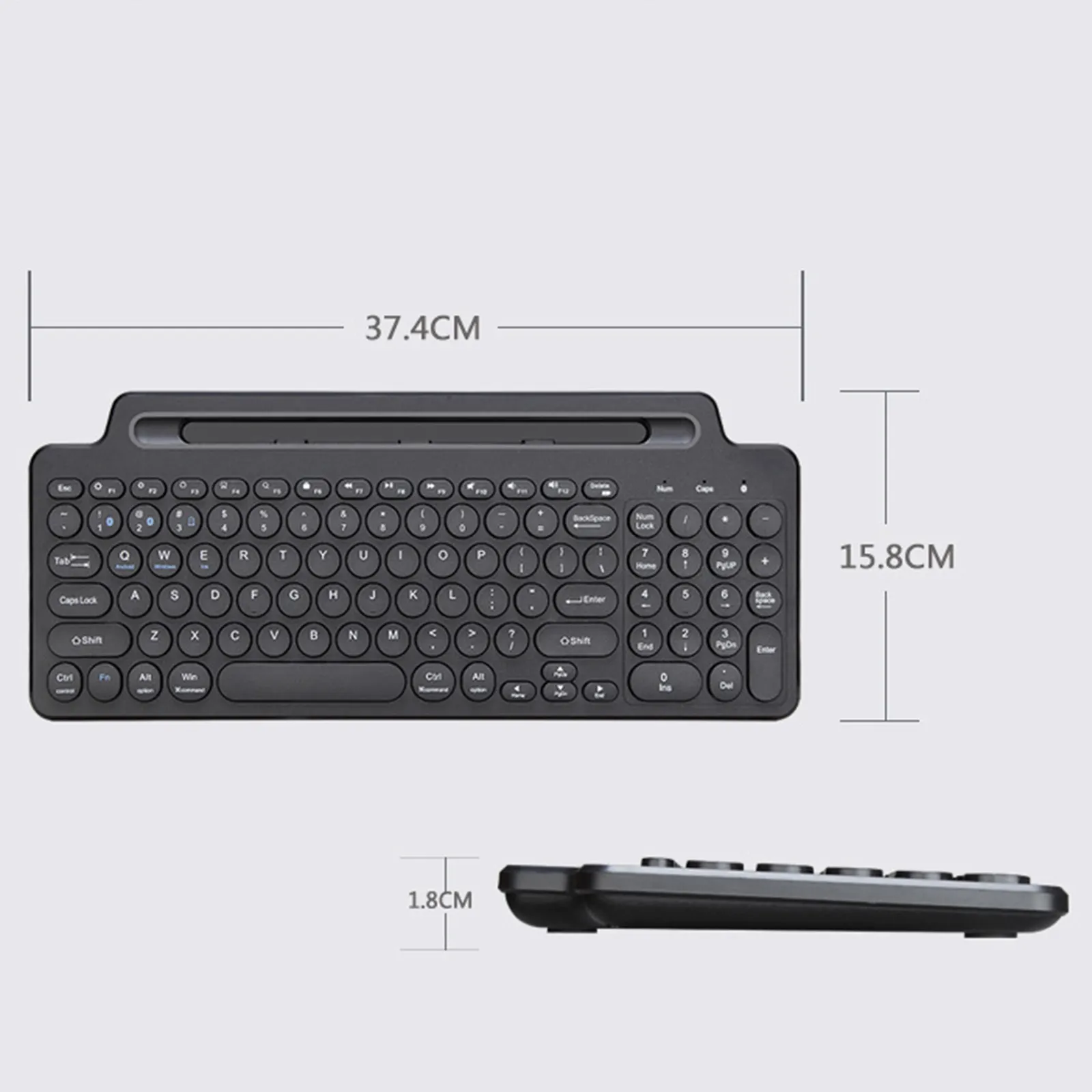 Hot 2.4 ghz ergonomic ultra slim portable ABS wireless 78keys keyboard for pc