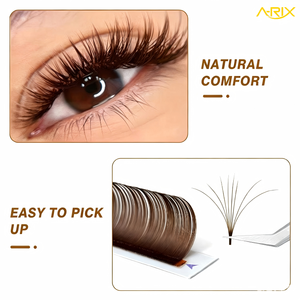 Extensiones de Pestañas A-RIX Marrón Oscuro, Suaves y Naturales de Visón, Curvatura C/D Mixta, Maquillaje, Extensiones de Pestañas Individuales Clásicas - Product Image 1