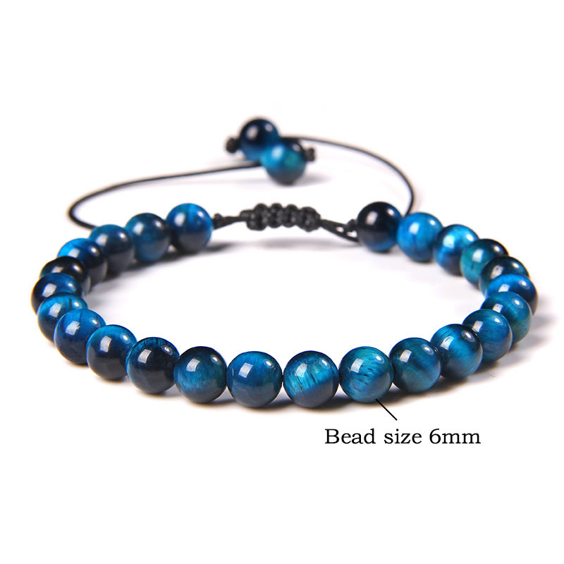 Bracciale In Pietre Naturali 6mm – Estensibile – Gioiello Donna Francese (Vari Colori)