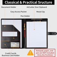 Porte-documents professionnel en similicuir avec presse-papiers, classeur et bloc-notes format A4/Letter pour la rédaction de CV