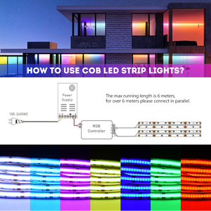 COB de alta luminosidad, popular FCOB IP20, COB RGB LED de alta densidad, 840 leds/m, ampliamente utilizado en hoteles y centros comerciales. - Product Image 6