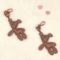 Dessin animé ours sac pendentif mignon porte-clés en cuir pour sac à dos porte-clés léger pour les Couples