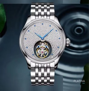 Montre mécanique de luxe AESOP pour homme, ciel étoilé, tourbillon, mouvement manuel, entièrement sertie de diamants, livraison directe - Product Image 3