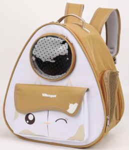 Vitacpet Cartoon Pet <b>Backpack</b> Carrier Semi-Circle Oxford Material Breathable Zipper Closure for <b>Cats</b> - Product Image 1