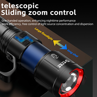 Lampe torche tactique à laser blanc zoomable avec support de transport, ultra-lumineuse, rechargeable, pour l'extérieur, avec une autonomie de batterie extra-longue