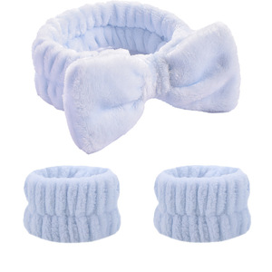 2025 <strong>Custom</strong> Logo Spa <strong>Headbands</strong> Wristband Makeup Facial Wrist Washband Face Towelling Bow Beauty <strong>Headband</strong> Scrunchie Set for Women - Product Image 5