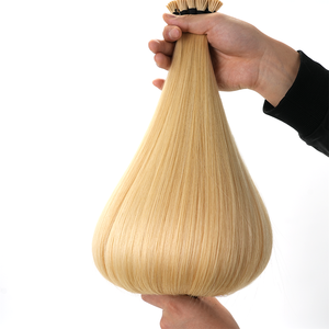 Produit phare : Cheveux vierges russes bruts Remy, blonds, lisses, à cuticules entièrement alignées, avec emballage gratuit, application facile et invisible, pointes I et K - Product Image 2