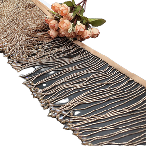 Perles en verre faites à la main et garniture en pompon pour textiles de maison, décoration élégante pour vêtements, robes de soirée et rideaux - Product Image 1