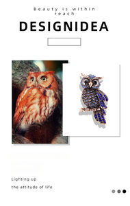 Vintage lüks elmas Encrusted baykuş broş Pin kadın giyim aksesuarları özel pimleri Metal Logo rozetleri hayvan broş - Product Image 3