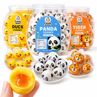Bonbons Gélifiés Halal en Gros, Remplis de Confiture 3D, en Forme d'Animaux de Dessin Animé, Bonbons Gélifiés aux Fruits, Design Personnalisable