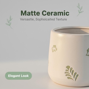 Maceta Moderna de Cerámica con Acabado Esmaltado, Ligera, Duradera, de Tamaño Pequeño, para Uso en Interiores/Oficinas, para Flores/Plantas Verdes - Product Image 4