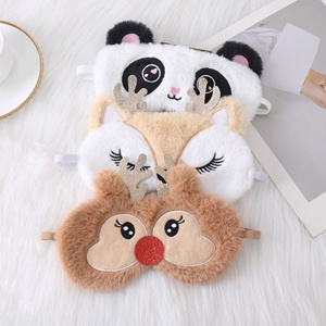 Masque <span class=keywords><strong>de</strong></span> sommeil en peluche, cache-<span class=keywords><strong>yeux</strong></span> en fausse fourrure mignon <span class=keywords><strong>de</strong></span> style dessin animé, cache-<span class=keywords><strong>yeux</strong></span> occultant la lumière pour les voyages, la maison, la sieste au bureau - Product Image 4