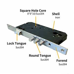 <span class=keywords><strong>Serrure</strong></span> de porte à mortaise antivol en acier inoxydable 304 à <span class=keywords><strong>3</strong></span> <span class=keywords><strong>points</strong></span> de sécurité élevée pour usage résidentiel, 6085 mm, 60 mm, Grade 1 ANSI - Product Image 5