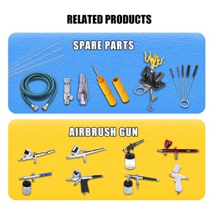 Pistolet <span class=keywords><strong>aérographe</strong></span> à piston à alimentation par gravité en cuivre, double action, pour nail art, décoration de gâteaux, <span class=keywords><strong>peinture</strong></span>, grande capacité - Product Image 5
