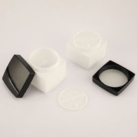 Plastique PP carré blanc noir 200g 500g pour pot d'emballage cosmétique avec bouchon à vis pour crème pour les yeux et le visage