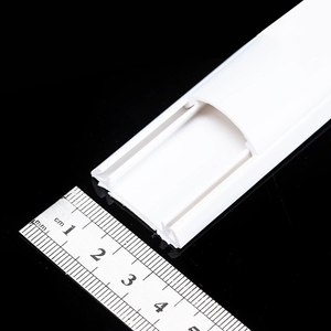 N. 3 30mm/1.18 "H di larghezza esterna in plastica bianca cavo Trunking cordino pavimento con supporto adesivo decorativo elettrico - Product Image 4