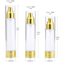 Flacon pompe airless transparent en plastique personnalisé pour soins de la peau, sérum et lotion, 80g/120g/100g, vente en gros