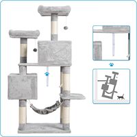 STELLAR PATH Fabricant Grossiste Arbre à chat tour style simple en sisal et peluche courte Gris Beige Marron