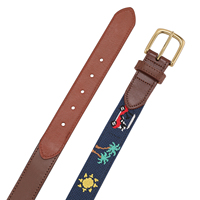 Ceintures brodées personnalisables, ceintures habillées sur le thème du golf avec garniture en cuir véritable, ceintures cadeaux avec logos personnalisés