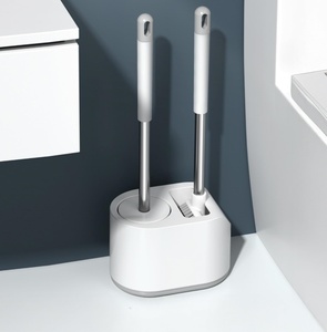Toilet <b>Brush</b> <b>Long</b> <b>Handle</b> PP Silicone Household No Dead-end Wash Cleaning Base Set - Product Image 2