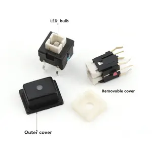 Circuit imprimé carré Type 6x7, PCB interrupteur Tactile LED, 2x2, 6x9, 7x7, 8x8, 12x12mm, On/Off, 6x7.2mm, 6x9mm, 7x7mm, 8x8mm, 12x12mm illumination Tact Commutateur