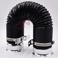 3"Black Flexible Adjustable Car Cold Air Intake Piping Turbo Duct Inlet Hose