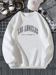 Sweat-shirt pour homme avec imprimé lettres Los Angeles, super doux, décontracté, pull-over 100% polyester, séchage rapide, respirant, élégant pour le printemps/l'automne - Product Image 5