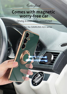 Galvanoplastie Gel de silice luxe voiture béquille anneau support siège étui de téléphone portable pour <span class=keywords><strong>Samsung</strong></span> <span class=keywords><strong>Galaxy</strong></span> A24 - Product Image 5