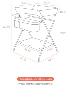 Mesa Cambiadora de Bebé Portátil y Plegable, Diseño Moderno de Metal y Tela para Uso en <span class=keywords><strong>el</strong></span> Hogar, Muebles para Guardería - Product Image 5