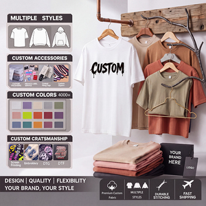 เสื้อยืดแขนสั้นไซส์ใหญ่พิเศษ ผ้าคอตตอนเนื้อหนา สำหรับผู้ชาย รับผลิตเสื้อยืดแบบกำหนดเองและติดฉลากส่วนตัว - Product Image 1