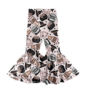 HotYulan Selling Kids Baby Boutique Halloween Print Bell Bottoms bambini ragazze morbido tessuto di <span class=keywords><strong>velluto</strong></span> caldo grandi <span class=keywords><strong>pantaloni</strong></span> svasati - Product Image 5
