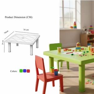 Plastic Square Table Custom Color Traditional Style Study Activity <b>Desk</b> <b>Mini</b> Portable Table for Home Daycare Playroom - Product Image 2