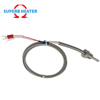 Capteur de température à thermocouple de type K de sonde PT1/4*5*20mm avec câble blindé en acier inoxydable