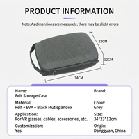 Étui de transport pour casque VR en feutre EVA, protection antichoc souple, grande capacité, sac de rangement pour appareils électroniques, poignée, personnalisation OEM