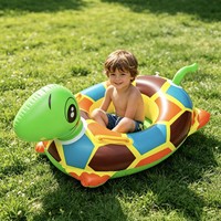 Nouveau Bouée de Natation pour Enfants en Forme de Canard Jaune, Design Animalier de Dessin Animé, Siège Épaissi, Gonflage Manuel, PVC Écologique